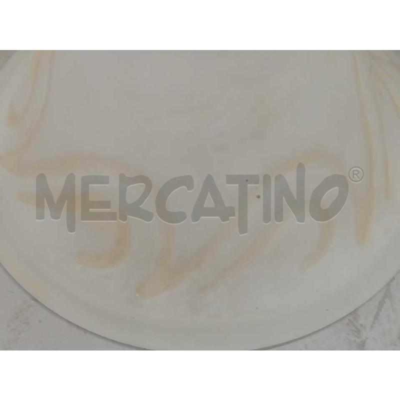 LAMPADARIO CAMPANA VETRO SATINATO C/LAVORAZIONE LINEE BEIJE  | Mercatino dell'Usato Moncalieri bengasi 2