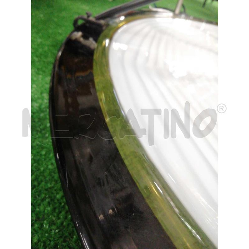 LAMPADARIO PIATTO GRANDE VETRO STILE MURANO C/BORDATURA NERA E INTERNO SPIRALE BIANCA DIAMETRO 65 CM | Mercatino dell'Usato Moncalieri bengasi 2