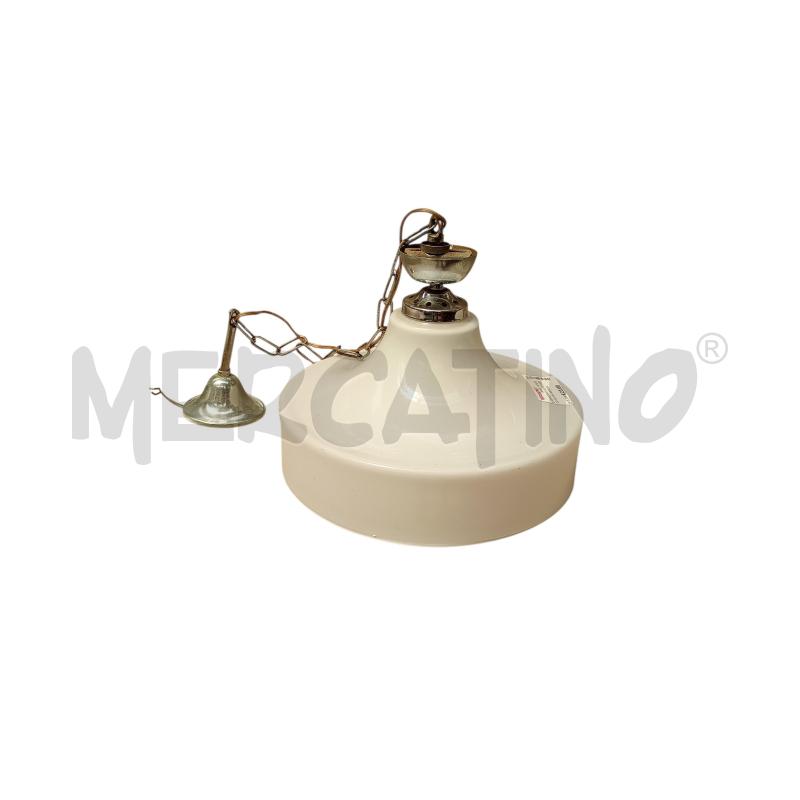 LAMPADARIO VETRO BIANCO 1 LUX CAMPANA  | Mercatino dell'Usato Moncalieri bengasi 1