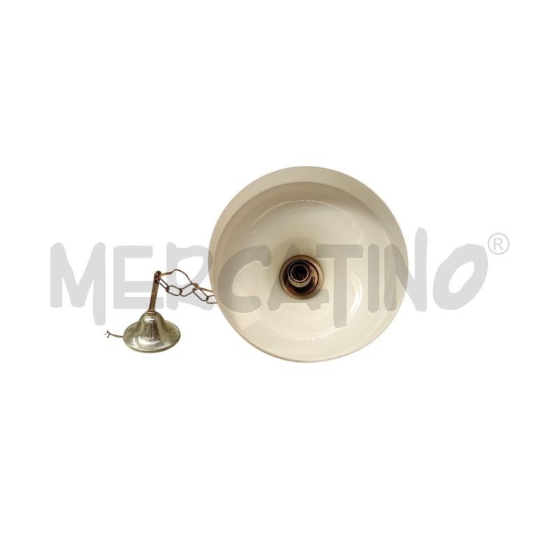 LAMPADARIO VETRO BIANCO 1 LUX CAMPANA  | Mercatino dell'Usato Moncalieri bengasi 2
