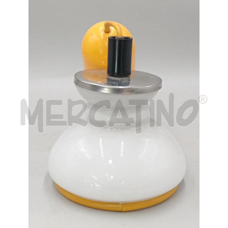 LAMPADARIO VINTAGE BOCCIA VETRO E BORDO GIALLO '70 | Mercatino dell'Usato Moncalieri bengasi 1