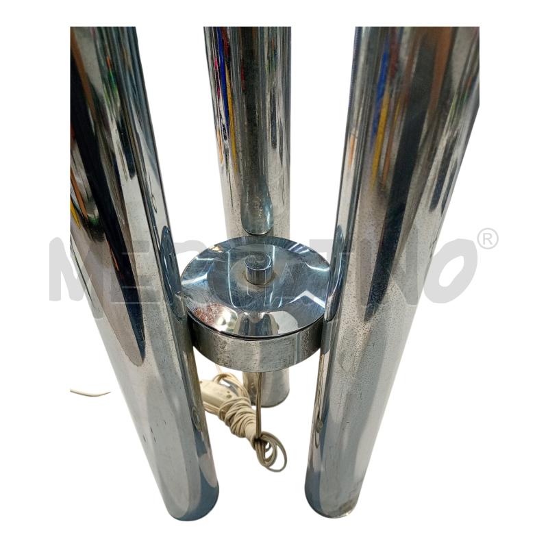 LAMPADA 3 LUX STELI CROMATI E  BOCCE BIANCHE  STILE MAZZEGA ITALIAN DESIGN SEVENTIES MODERNARIATO | Mercatino dell'Usato Moncalieri bengasi 4