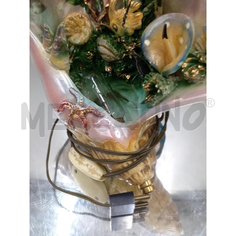 LAMPADA DA TAVOLO CERAMICA FORMA CONCHIGLIA C/PESCI INTERNI POSSIBILE QUALCHE SBECCATURA  | Mercatino dell'Usato Moncalieri bengasi 4