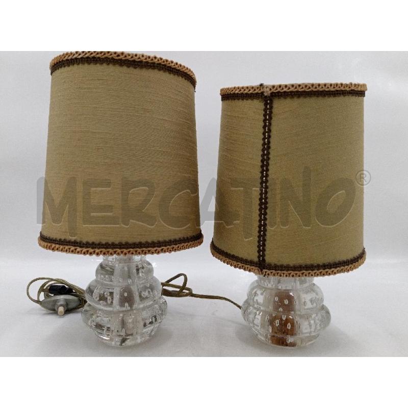 LAMPADA DA TAVOLO COPPIA BASE VETRO UNO DANNEGGIATO | Mercatino dell'Usato Moncalieri bengasi 1