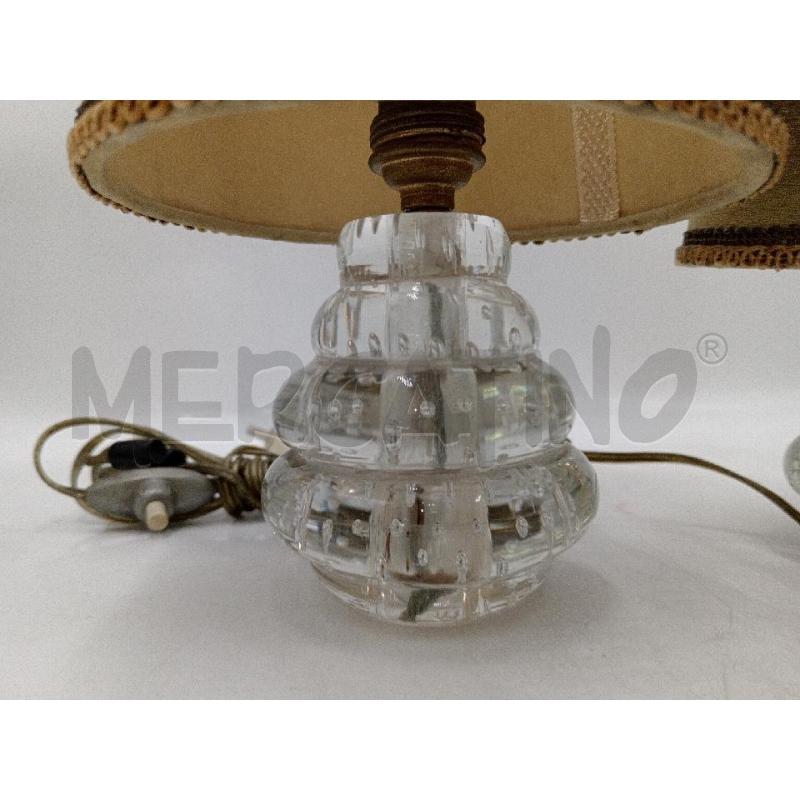 LAMPADA DA TAVOLO COPPIA BASE VETRO UNO DANNEGGIATO | Mercatino dell'Usato Moncalieri bengasi 3