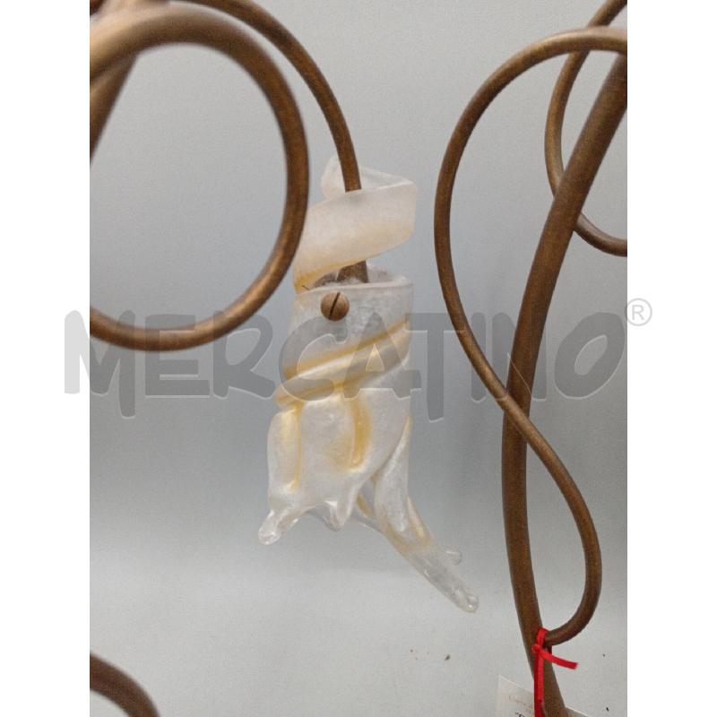 LAMPADA DA TAVOLO FERRIGNO CON VETRO MURRANO | Mercatino dell'Usato Moncalieri bengasi 3