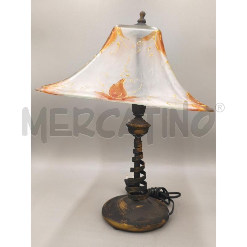 LAMPADA DA TAVOLO FERRO CON BOCCIA VETRO SOFFIATO | Mercatino dell'Usato Moncalieri bengasi 1