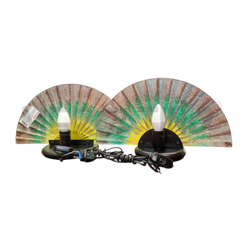 LAMPADA DA TAVOLO VETRO MULTICOLOR COPPIA | Mercatino dell'Usato Moncalieri bengasi 3