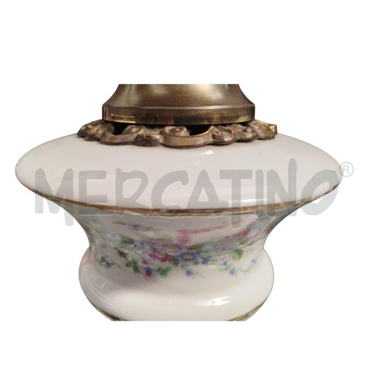 LAMPADA DA TAVOLO VINTAGE BASE BRONZATA STRUTTURA CERAMICA BOCCIA VETRO | Mercatino dell'Usato Moncalieri bengasi 4
