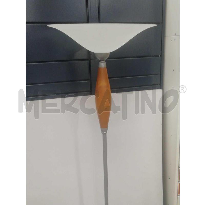 LAMPADA PIANTANA CILIEGIO DISCO VETRO SATINATO | Mercatino dell'Usato Moncalieri bengasi 1
