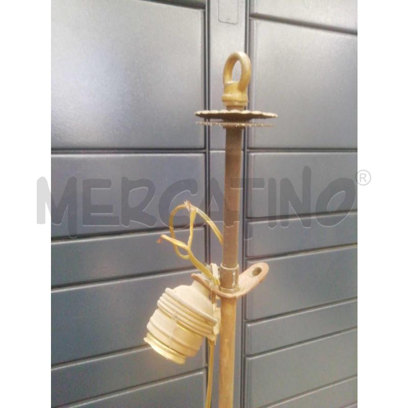 LAMPADA PIANTANA EPOCA IN  METALLO FUSIONE LANTERNA INSERTI AVVOLTOI  | Mercatino dell'Usato Moncalieri bengasi 3