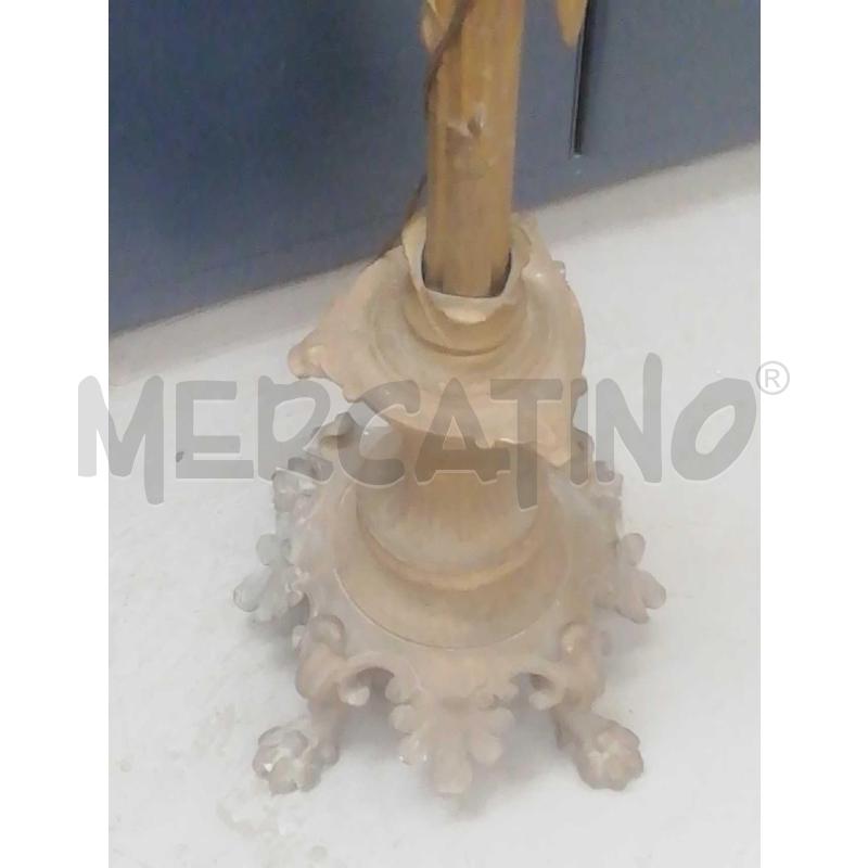 LAMPADA PIANTANA EPOCA IN  METALLO FUSIONE LANTERNA INSERTI AVVOLTOI  | Mercatino dell'Usato Moncalieri bengasi 4