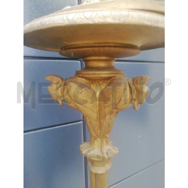 LAMPADA PIANTANA EPOCA IN  METALLO FUSIONE LANTERNA INSERTI AVVOLTOI  | Mercatino dell'Usato Moncalieri bengasi 5