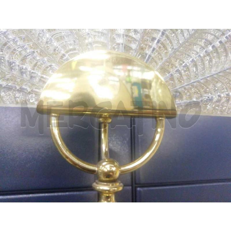 LAMPADA PIANTANA STELO METALLO OTTONE E LASTRA VETRO FORMA MEZZALUNA  | Mercatino dell'Usato Moncalieri bengasi 3