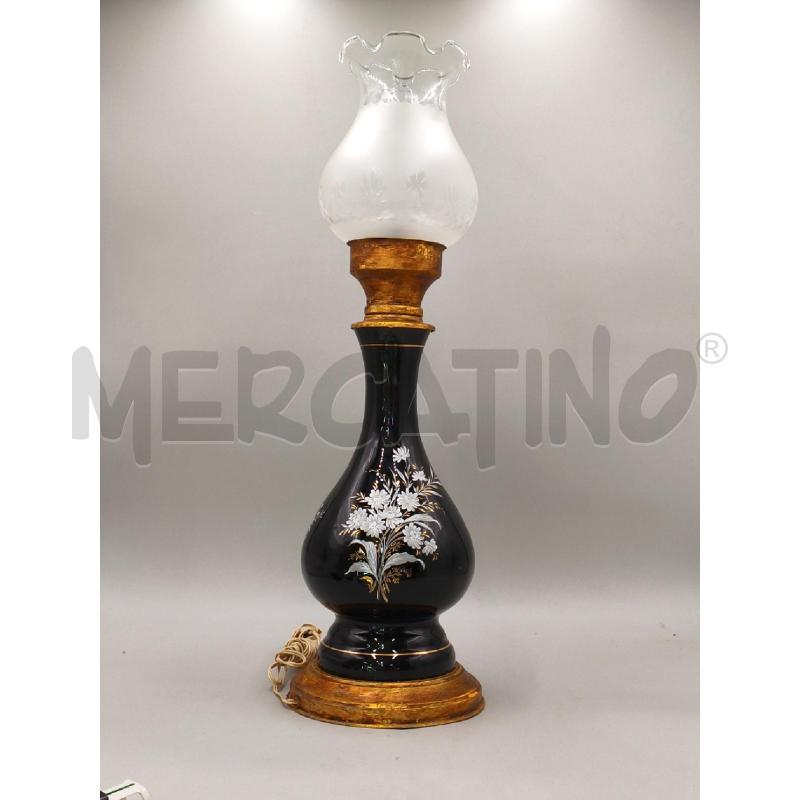 LAMPADA VETRO FLOREALE CON BOCCIA ALTA CM 60 | Mercatino dell'Usato Moncalieri bengasi 1