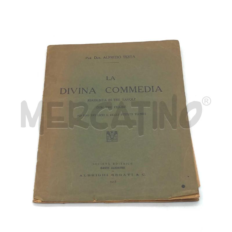 LA DIVINA COMMEDIA RIASSUNTA IN TRE TAVOLE CON TRE FIGURE SOCIETA' EDITRICE ALBRIGHI SEGATI 1915 | Mercatino dell'Usato Moncalieri bengasi 1