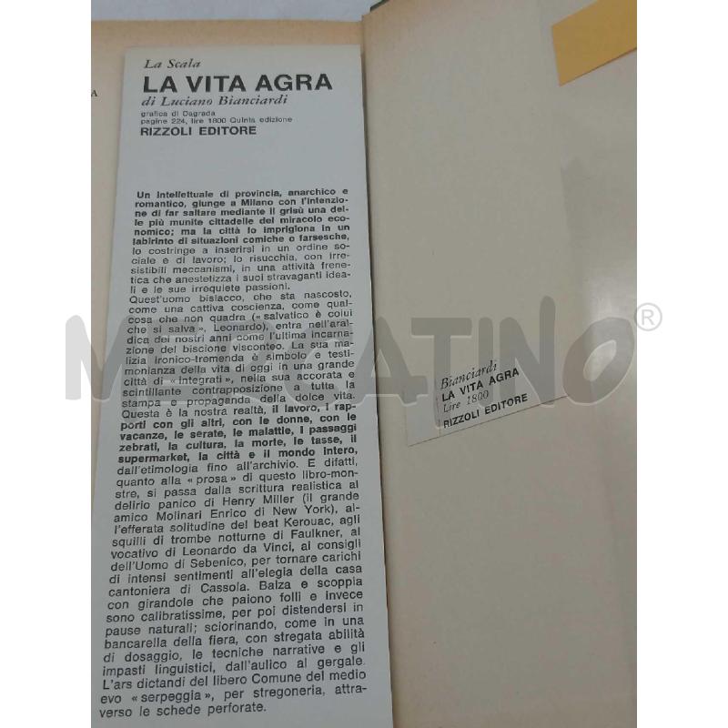 LA VITA AGRA LUCIANO BIANCARDI QUINTA EDIZIONE RIZZOLI 1963  | Mercatino dell'Usato Moncalieri bengasi 5