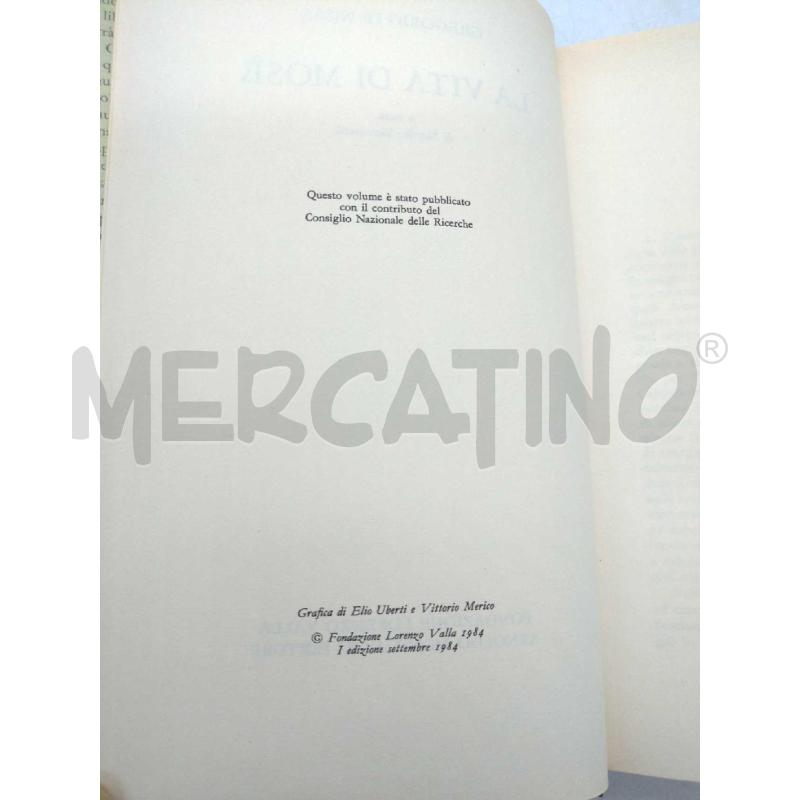 LA VITA DI MOSE' GREGORIO DI NISSA MANLIO SIMONETTI FONDAZIONE LORENZO VALLA MONDADORI 1984 | Mercatino dell'Usato Moncalieri bengasi 3