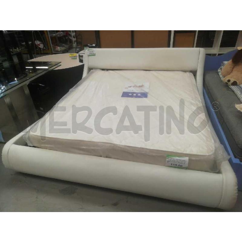 LETTO MATRIMONIALE CONTENITORE IMBOTTITO BIANCO DOGHE | Mercatino dell'Usato Moncalieri bengasi 1
