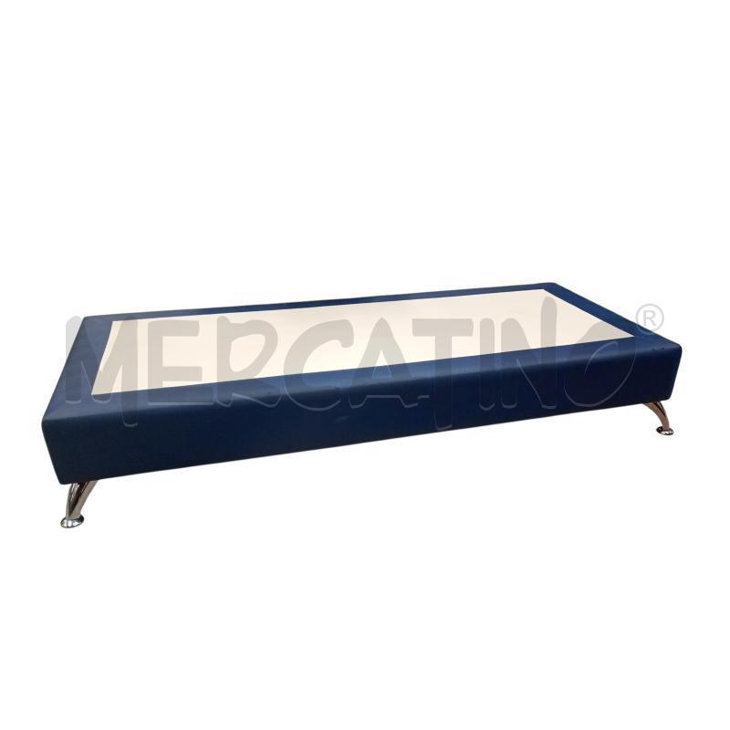 LETTO SINGOLO BASSO ECO PELLE BLU 80X190 CM | Mercatino dell'Usato Moncalieri bengasi 1