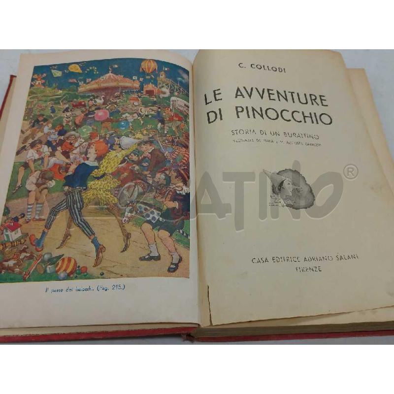 LE AVVENTURE DI PINOCCHIO SALANI EDITORE FIRENZE 1941 XIX CON TAVOLE B/N COLORI | Mercatino dell'Usato Moncalieri bengasi 2