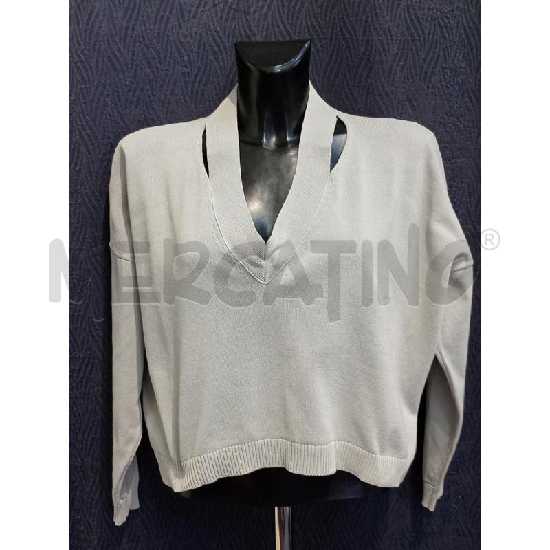 MAGLIA DONNA ALYSI GRIGIA SCOLLO V | Mercatino dell'Usato Moncalieri bengasi 1