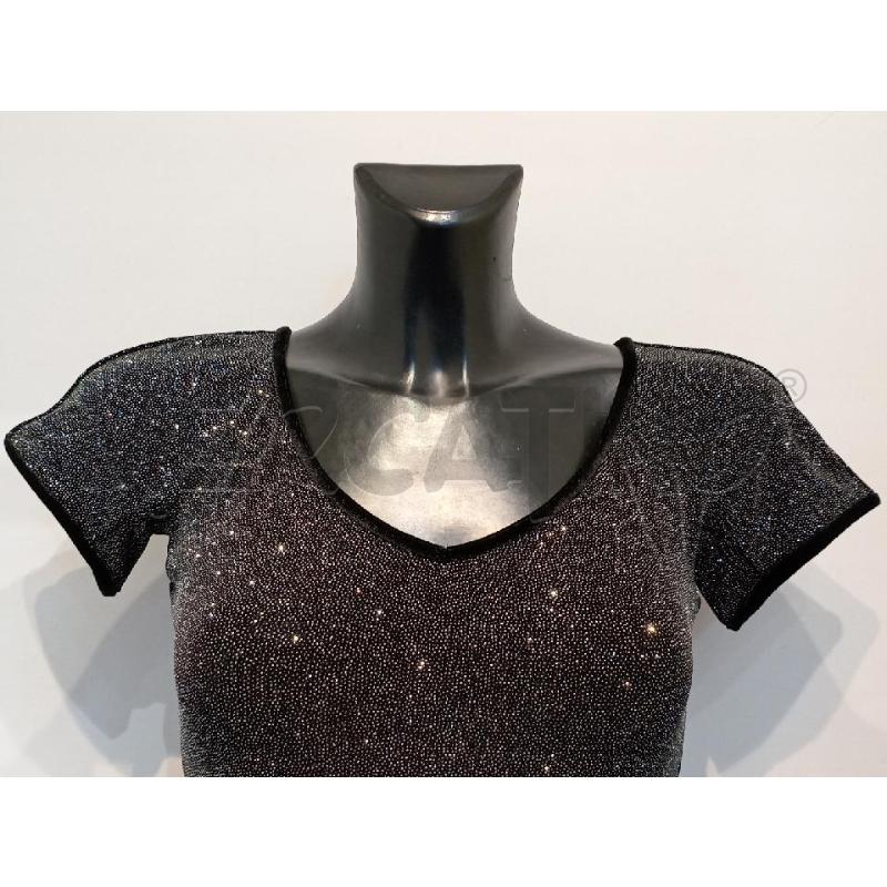 MAGLIA DONNA ARMANI NERA BRILLANTINI CON RIFINITURE VELLUTO | Mercatino dell'Usato Moncalieri bengasi 3