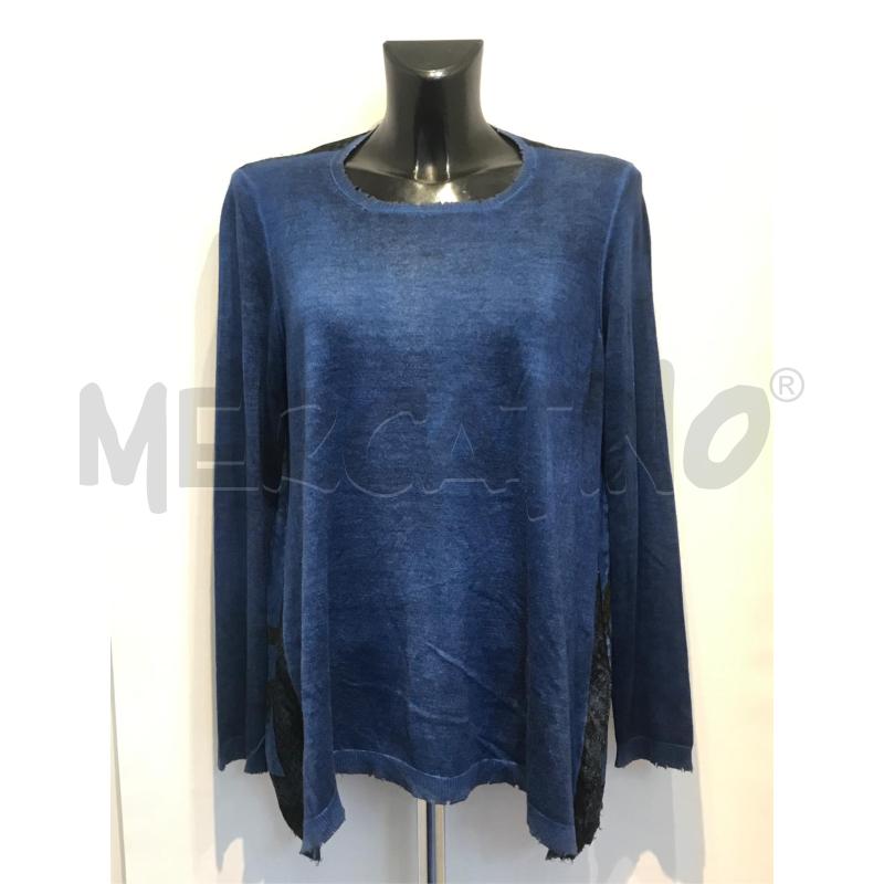 MAGLIA DONNA AVANT TOI BLU FANTASDIA MISTO SETA E CASHMIRE | Mercatino dell'Usato Moncalieri bengasi 1