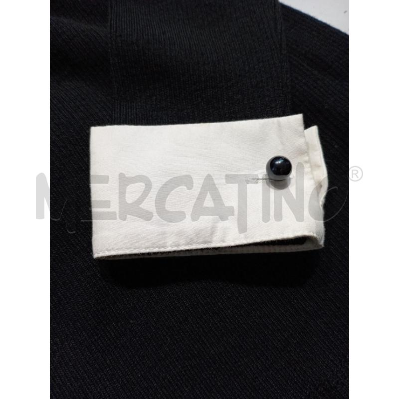 MAGLIA DONNA BLUMARINE NERA SCOLLO TULLE NERO POLSINI BIANCHI | Mercatino dell'Usato Moncalieri bengasi 4