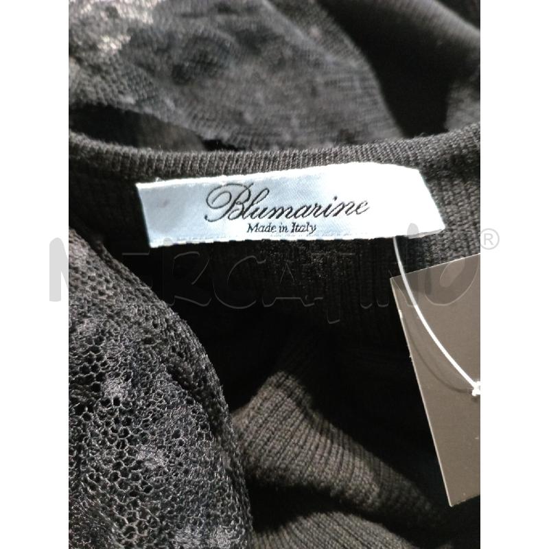 MAGLIA DONNA BLUMARINE NERA SCOLLO TULLE NERO POLSINI BIANCHI | Mercatino dell'Usato Moncalieri bengasi 5