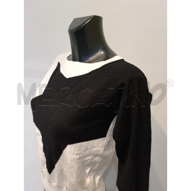 MAGLIA DONNA CARLA G BIANCO NERA STELLA | Mercatino dell'Usato Moncalieri bengasi 4