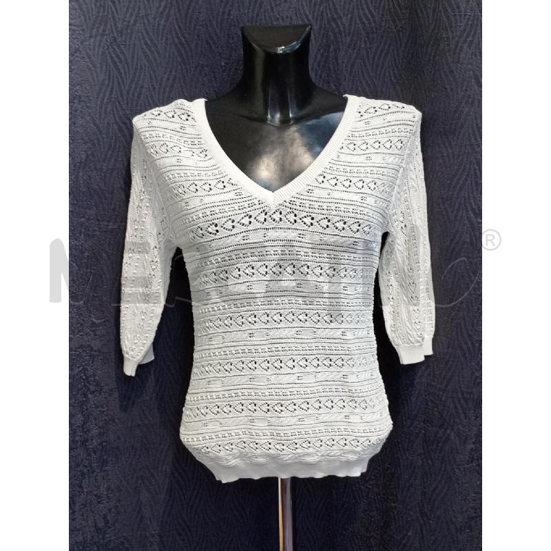 MAGLIA DONNA FRACOMINA BIANCA TRAFORATA | Mercatino dell'Usato Moncalieri bengasi 1