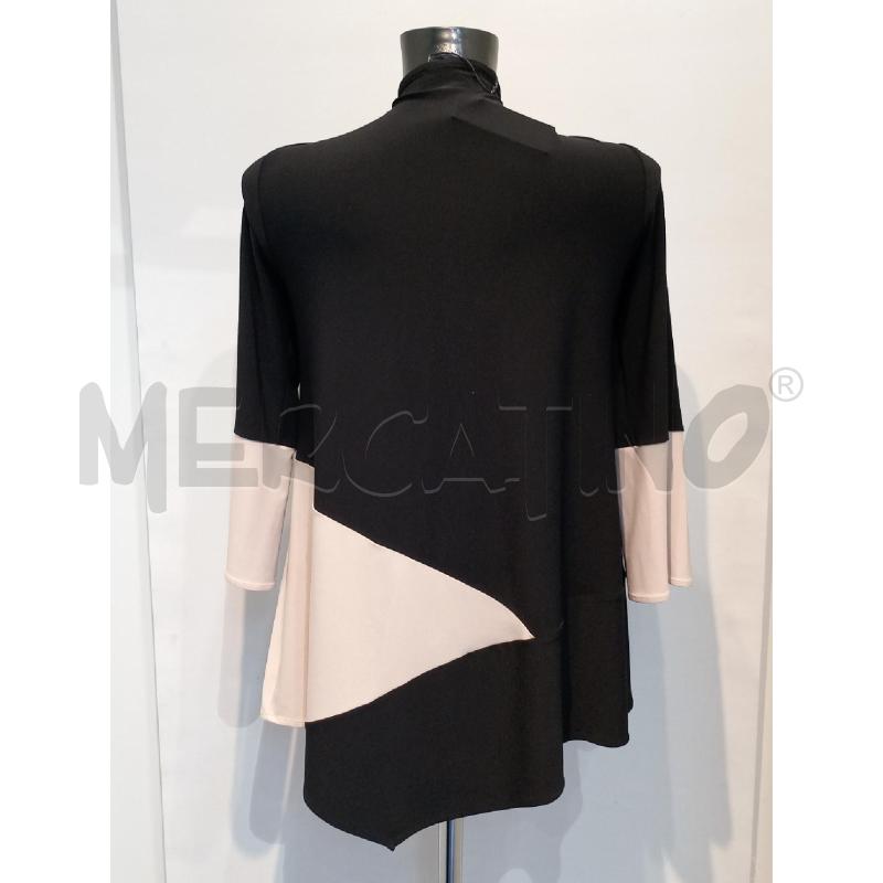 MAGLIA DONNA JISEPH RIBKOFF NERA BORDO BEIGE CON CERNIERA DAVANTI | Mercatino dell'Usato Moncalieri bengasi 2