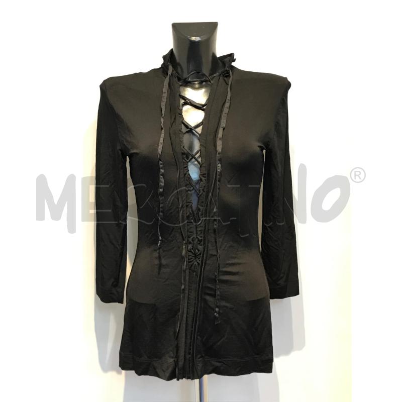 MAGLIA DONNA JUST CAVALLI NERA RETRO APERTO CON INTRCCIO  | Mercatino dell'Usato Moncalieri bengasi 1