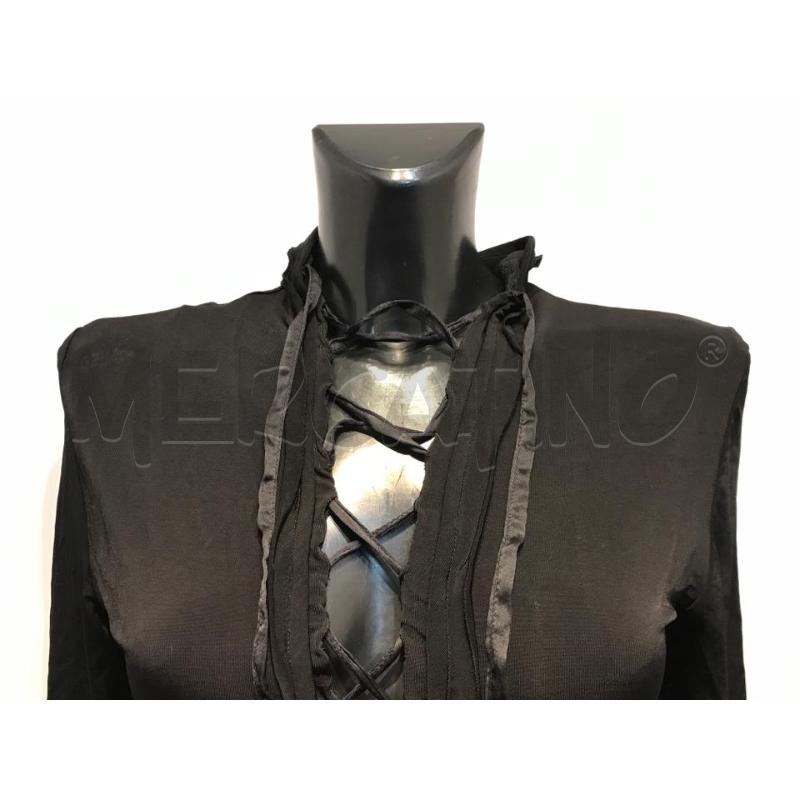 MAGLIA DONNA JUST CAVALLI NERA RETRO APERTO CON INTRCCIO  | Mercatino dell'Usato Moncalieri bengasi 3