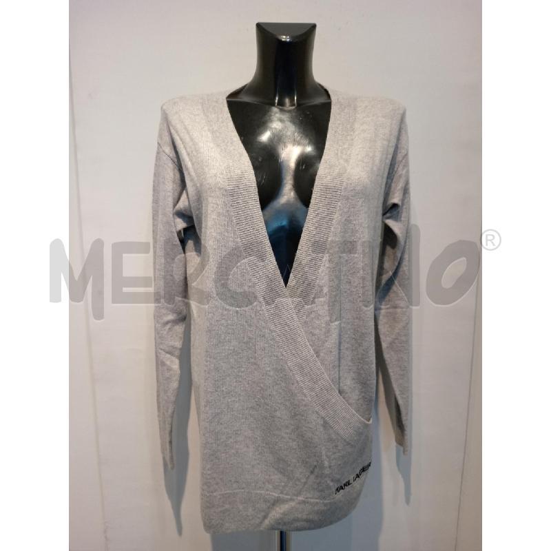 MAGLIA DONNA KARLLAGERFELD GRIGIO INCROCIATO | Mercatino dell'Usato Moncalieri bengasi 1