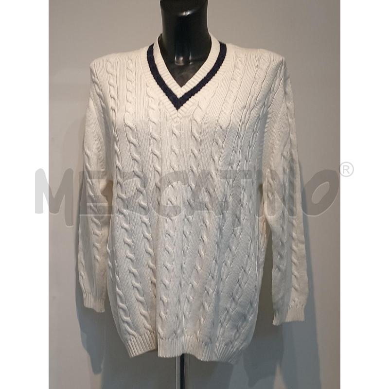 MAGLIA DONNA MARELLA BIANCA BORDO SCOLLATURA NERO A V | Mercatino dell'Usato Moncalieri bengasi 2