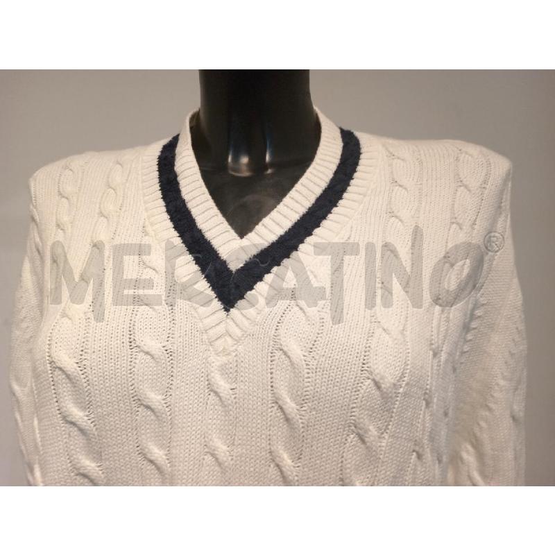 MAGLIA DONNA MARELLA BIANCA BORDO SCOLLATURA NERO A V | Mercatino dell'Usato Moncalieri bengasi 3