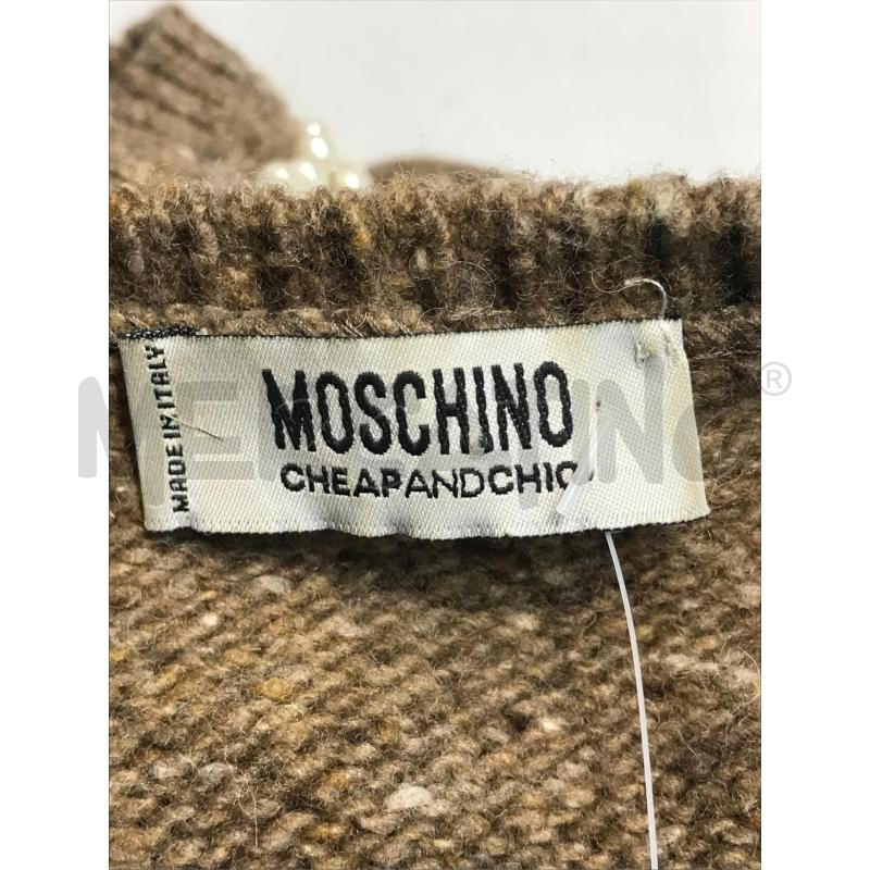 MAGLIA DONNA MOSCHINO MARRONE CON INSERTI PERLE DAVANTI | Mercatino dell'Usato Moncalieri bengasi 5