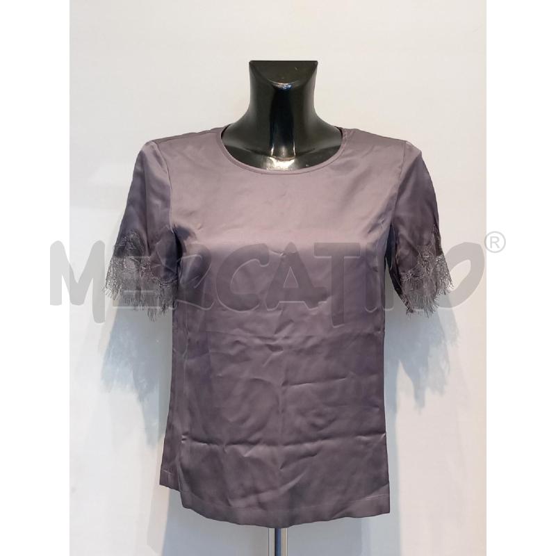 MAGLIA DONNA PATRIZIA PEPE GRIGIA RASO CON BORDO PIZZO | Mercatino dell'Usato Moncalieri bengasi 1