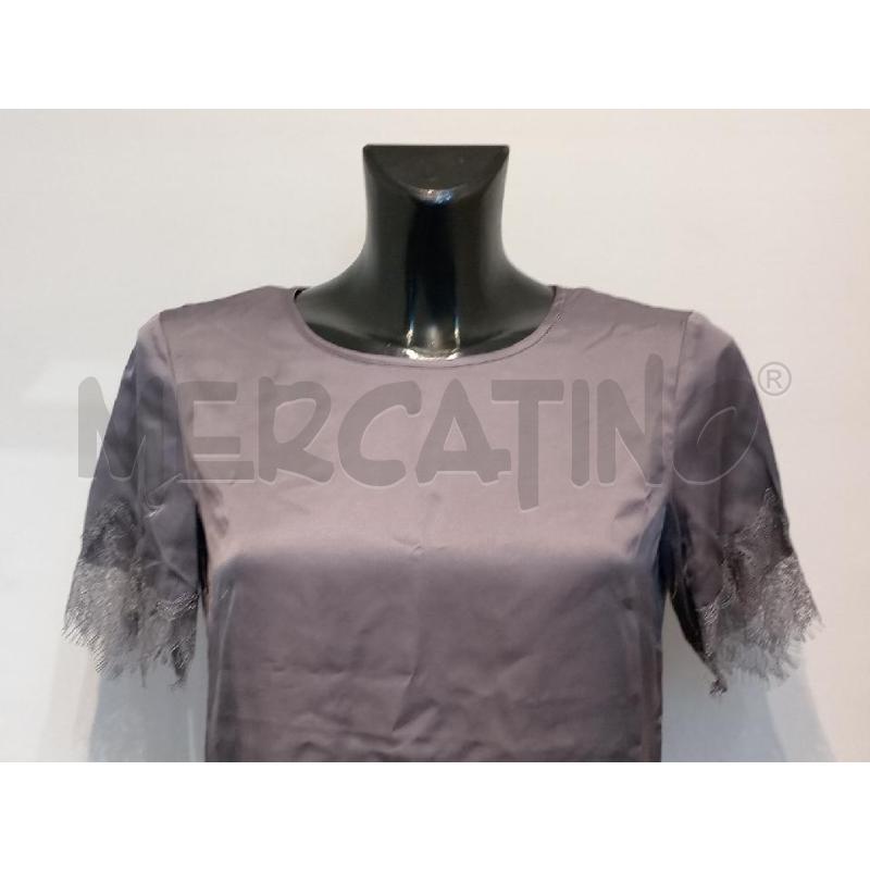 MAGLIA DONNA PATRIZIA PEPE GRIGIA RASO CON BORDO PIZZO | Mercatino dell'Usato Moncalieri bengasi 3