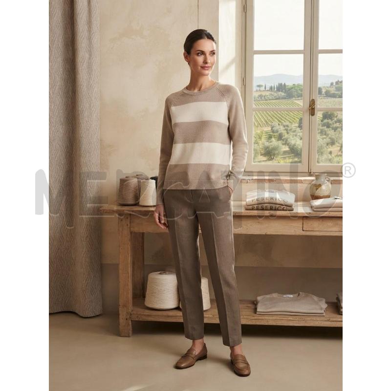 MAGLIA DONNA PESERICO BEIGE BIANCO | Mercatino dell'Usato Moncalieri bengasi 1