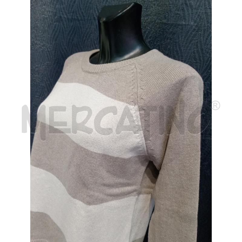 MAGLIA DONNA PESERICO BEIGE BIANCO | Mercatino dell'Usato Moncalieri bengasi 3