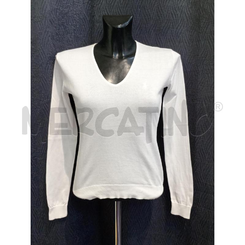 MAGLIA DONNA POLO RALPH LAUREN BIANCO SCOLLO V | Mercatino dell'Usato Moncalieri bengasi 1