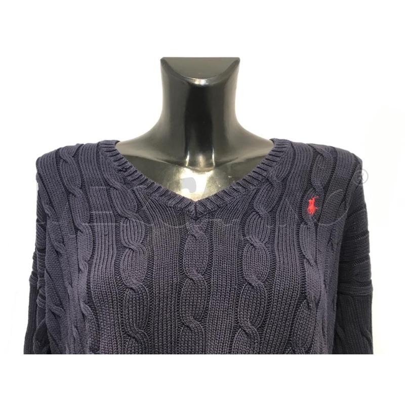 MAGLIA DONNA POLO RALPH LAUREN BLU LARGA SCOLLO V  | Mercatino dell'Usato Moncalieri bengasi 3