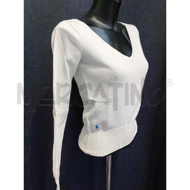 MAGLIA DONNA RALPH LAUREN BIANCA SCOLLO V | Mercatino dell'Usato Moncalieri bengasi 3