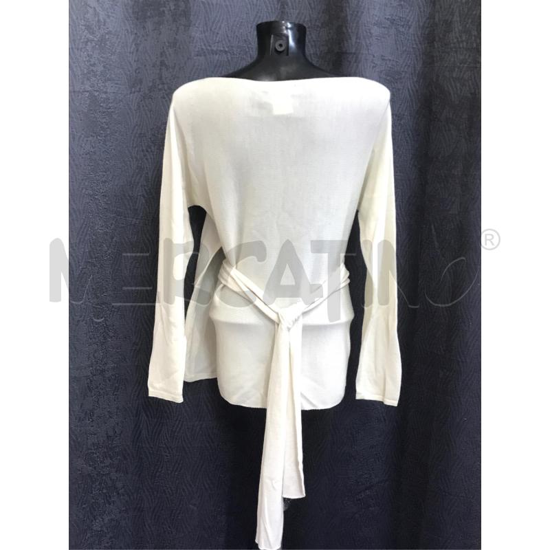 MAGLIA DONNA SARAH PACINI BIANCA CON CINTURA | Mercatino dell'Usato Moncalieri bengasi 2
