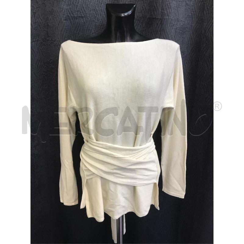 MAGLIA DONNA SARAH PACINI BIANCA CON CINTURA | Mercatino dell'Usato Moncalieri bengasi 4