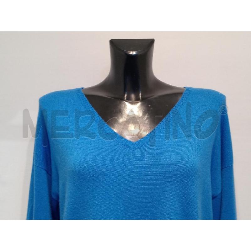 MAGLIA DONNA SETTEFILI CASHMIRE AZZURRA LUNGA | Mercatino dell'Usato Moncalieri bengasi 3