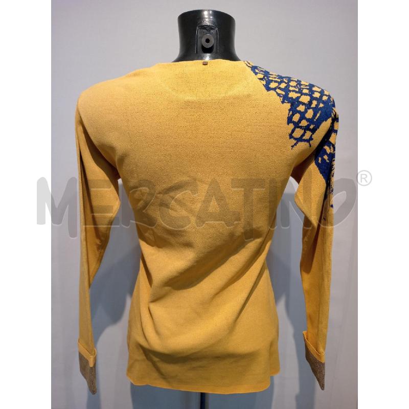 MAGLIA DONNA SPORT MAX GIALLO CON TRAMA BLU   | Mercatino dell'Usato Moncalieri bengasi 2